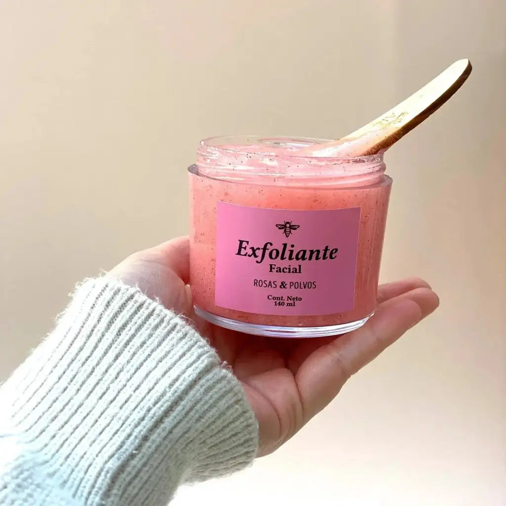 Exfoliante Facial de Rosas y Polvos Abeja Reyna