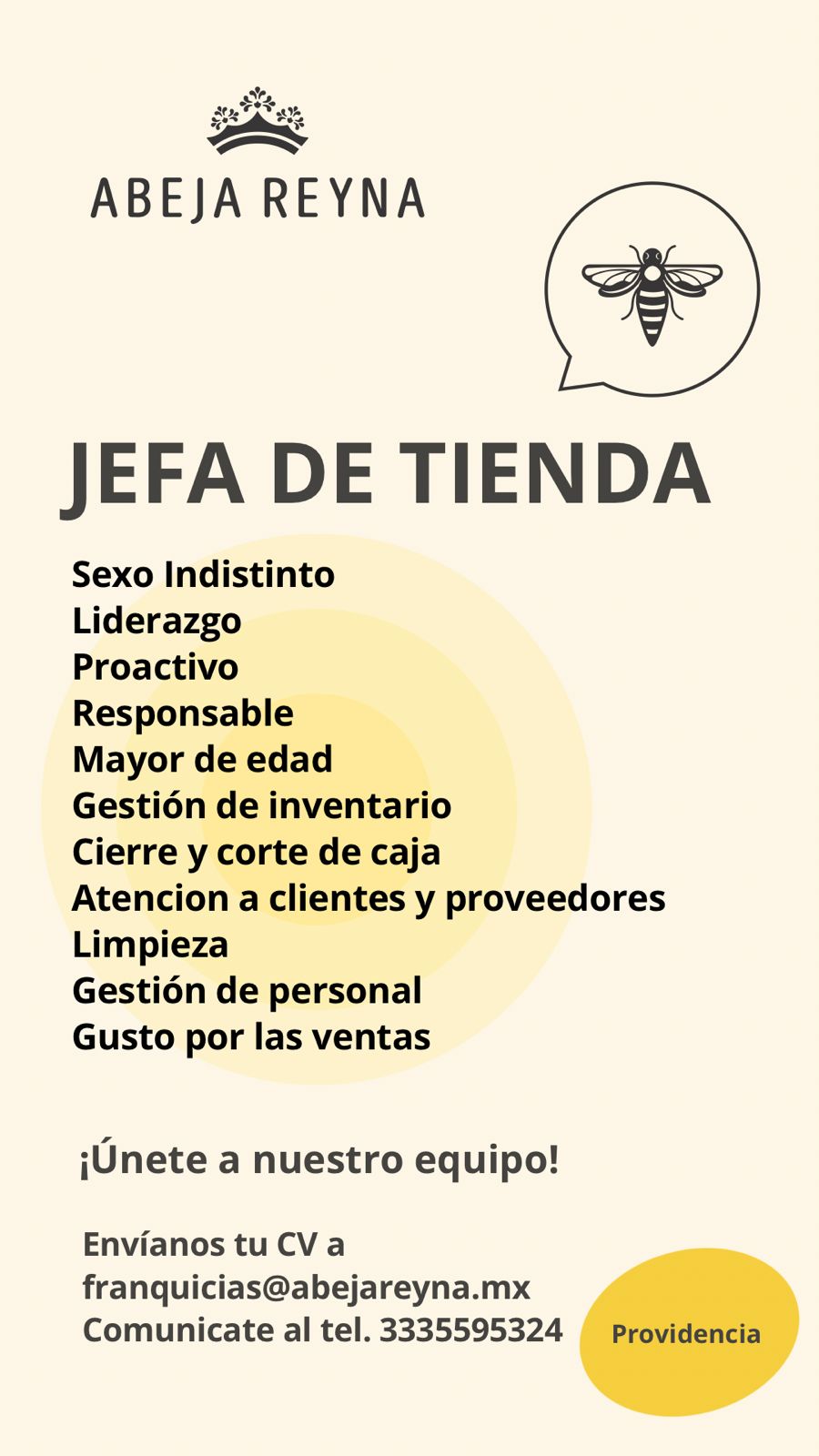 Jefe de Tienda