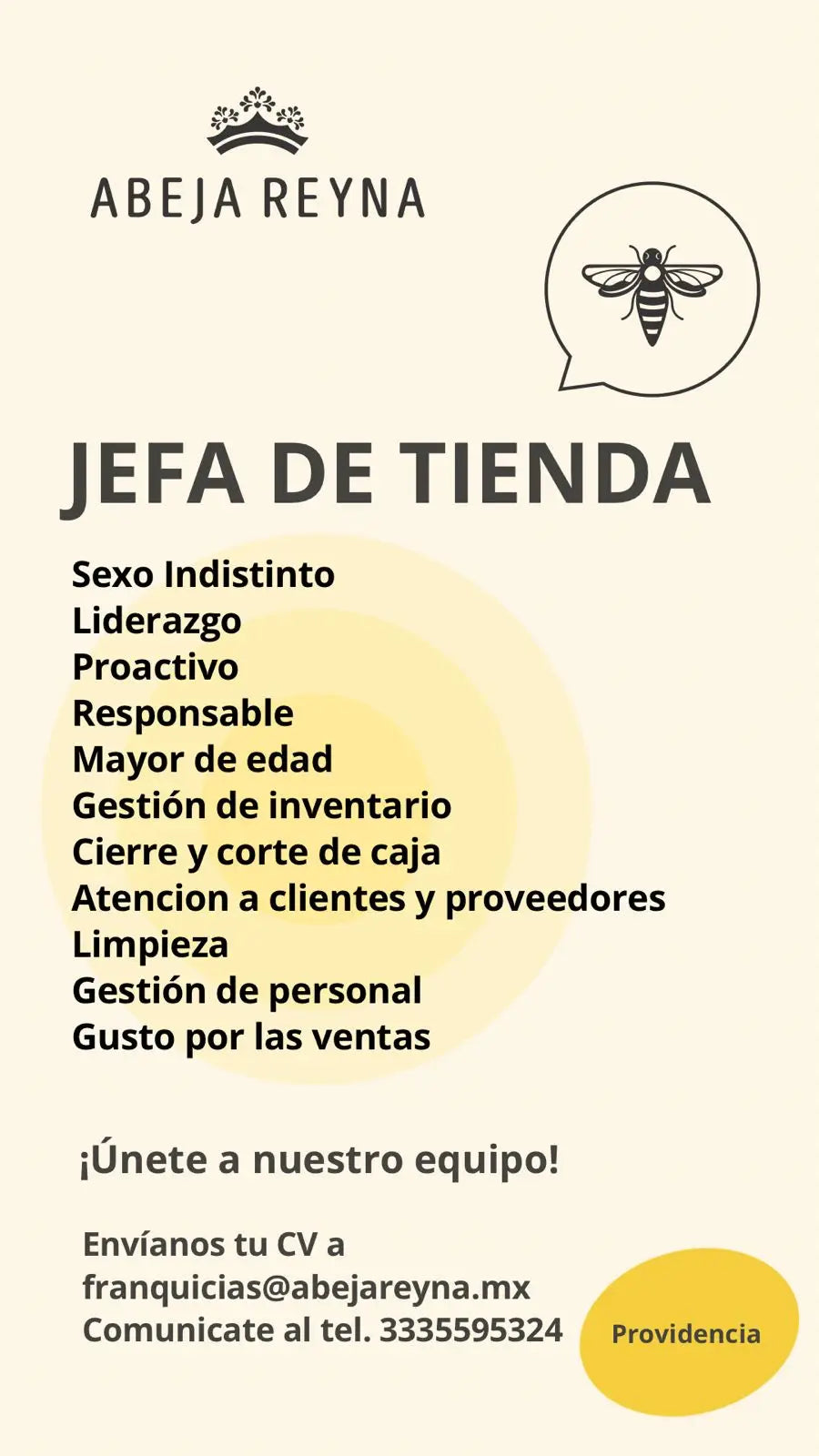 Jefe de Tienda
